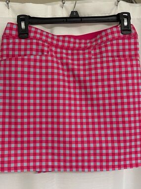 Ralph Lauren Pink and Light Blue Gingham Mini Skirt